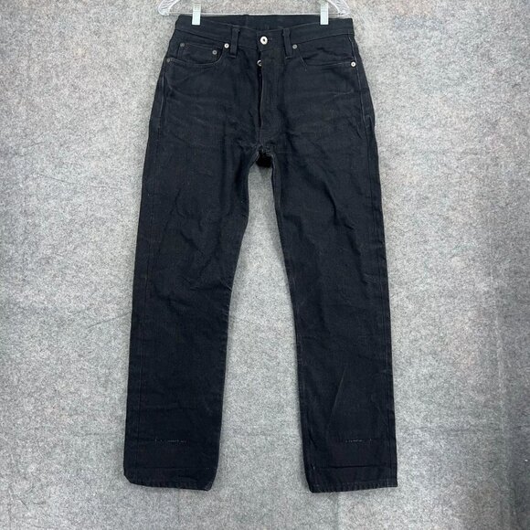 3Sixteen Jeans Mens 31x28 Black Straight Leg Button Fly Selvedge